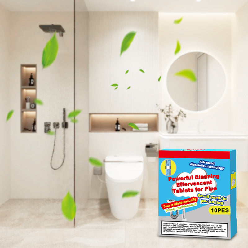 🔥50% KORTING ❤️Krachtige Reinigende Bruistabletten voor Afvoer, Lost Haar & Vet Verstoppingen Snel Op, Geurverwijderend Antibacterieel Afvoerreiniging voor Gootsteen Toilet Vloer