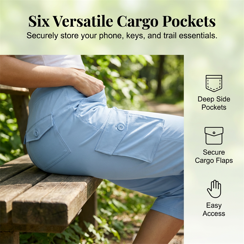 💥Tijdelijke aanbieding: 50% korting ✨Lichtgewicht cargocapri's voor dames🌿 Comfort en stijl, klaar voor avontuur 🌿
