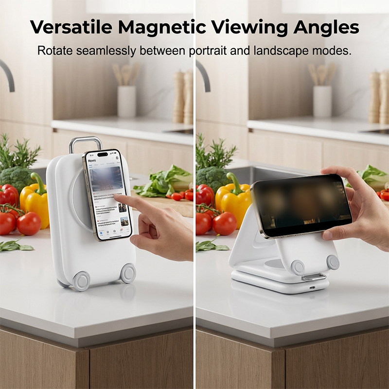 🌞Fris De Lente In Met 50% Korting!📱3-in-1 Opvouwbaar Draadloos Oplaadstation | 15W Magnetische Snellader voor Telefoon, Watch & Oordopjes