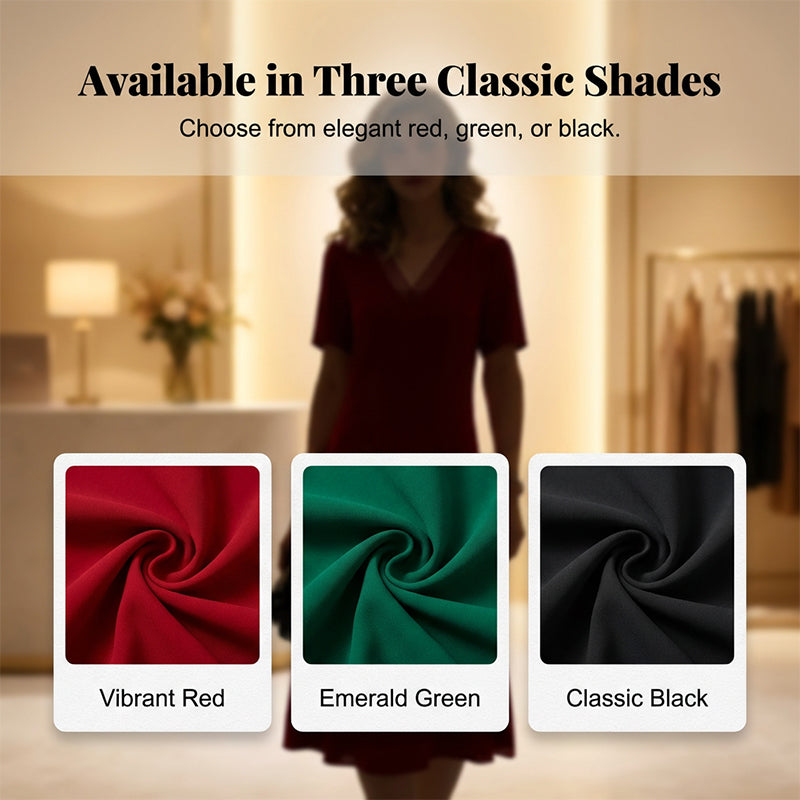 Elegante damesjurk met V-hals en mesh
