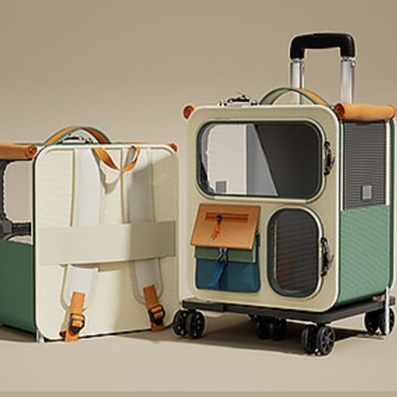 Dierentransportbox op wieltjes met grote inhoud