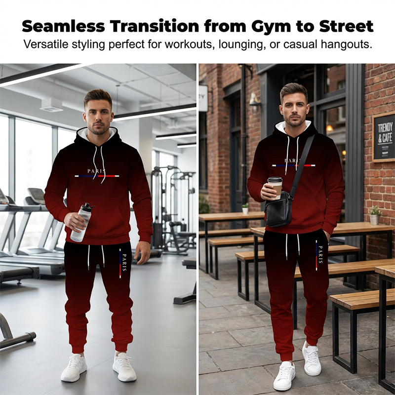 Heren Trainingspak Set met Gradiënt | Hoodie en Joggingbroek