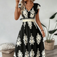 🌸 50% Korting – Elegante Jurk met V-hals & Barokprint | Luchtig, Comfortabel & Vrouwelijk