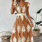 🌸 50% Korting – Elegante Jurk met V-hals & Barokprint | Luchtig, Comfortabel & Vrouwelijk