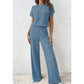 ✨ 50% Korting ✨ Dames Geribde Gebreide Top & Wijde Broek Set 👚👖 Zachte Stretchstof, Relaxte Pasvorm & Elegante Comfort Look