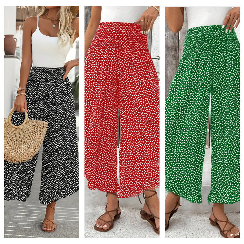 ⏳Tijdsgebonden special⏰Dames ruime taille hoge broek met wijde pijpen – Slankmakend, comfortabel & stijlvol