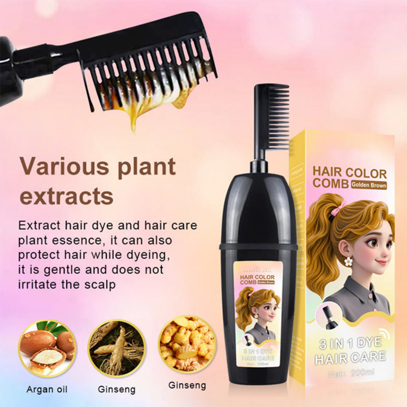 ⏰TIJDELIJKE ACTIE💇‍♀️ 3-in-1 Haarkleurkam, één-druk ontwerp, geen rommel & tijdbesparend ✨