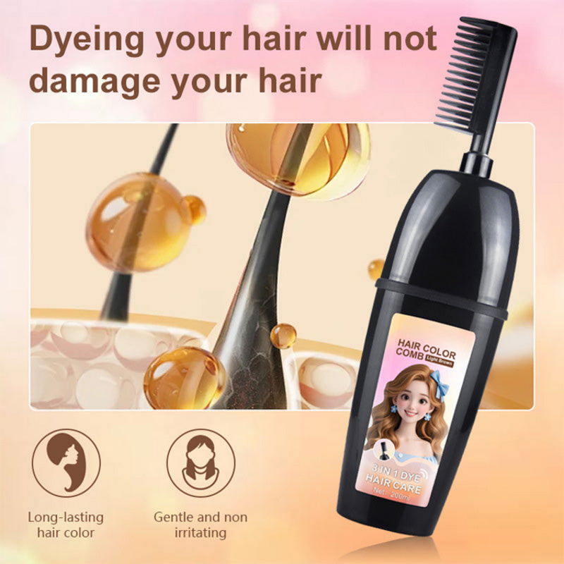 ⏰TIJDELIJKE ACTIE💇‍♀️ 3-in-1 Haarkleurkam, één-druk ontwerp, geen rommel & tijdbesparend ✨