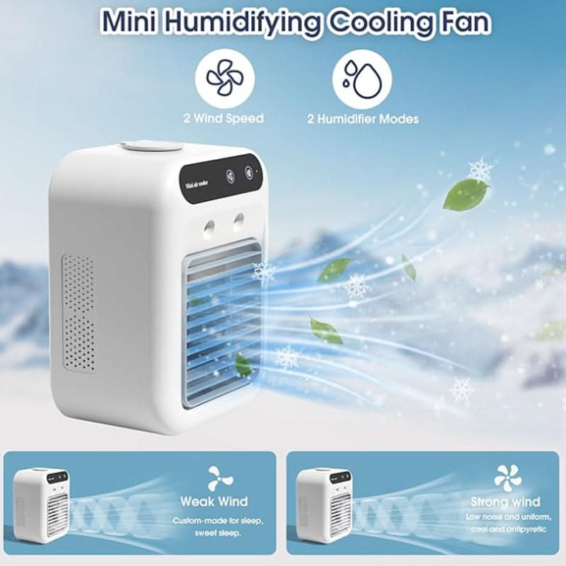 🌞Fris De Lente In Met 50% Korting!❄️Mini Aircooler & Luchtbevochtiger (USB) | Draagbare Luchtkoeler voor Slaapkamer & Bureau | Compact en Stil