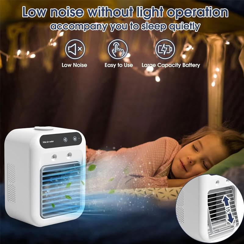 🌞Fris De Lente In Met 50% Korting!❄️Mini Aircooler & Luchtbevochtiger (USB) | Draagbare Luchtkoeler voor Slaapkamer & Bureau | Compact en Stil