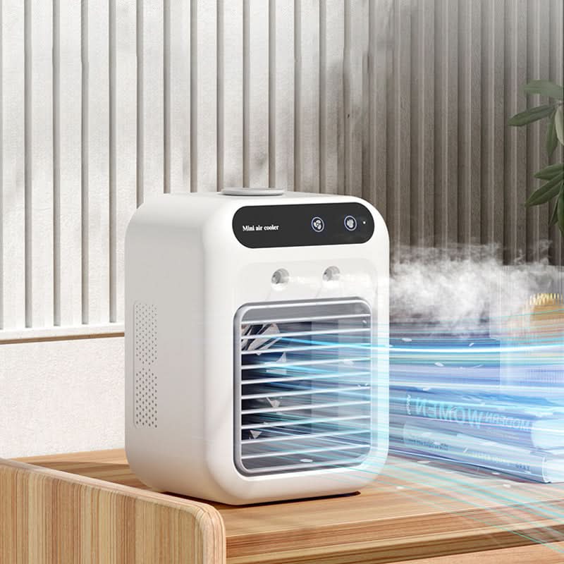 🌞Fris De Lente In Met 50% Korting!❄️Mini Aircooler & Luchtbevochtiger (USB) | Draagbare Luchtkoeler voor Slaapkamer & Bureau | Compact en Stil