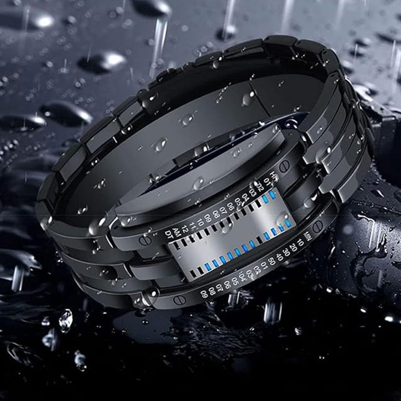 ⌚Beperkte tijd 50% korting!✨Horloge voor heren - binaire led, roestvrij staal, blauw licht, sportief, waterbestendig, modern⚡