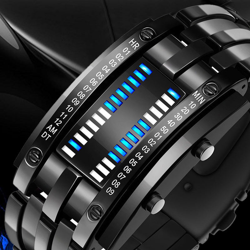 ⌚Beperkte tijd 50% korting!✨Horloge voor heren - binaire led, roestvrij staal, blauw licht, sportief, waterbestendig, modern⚡