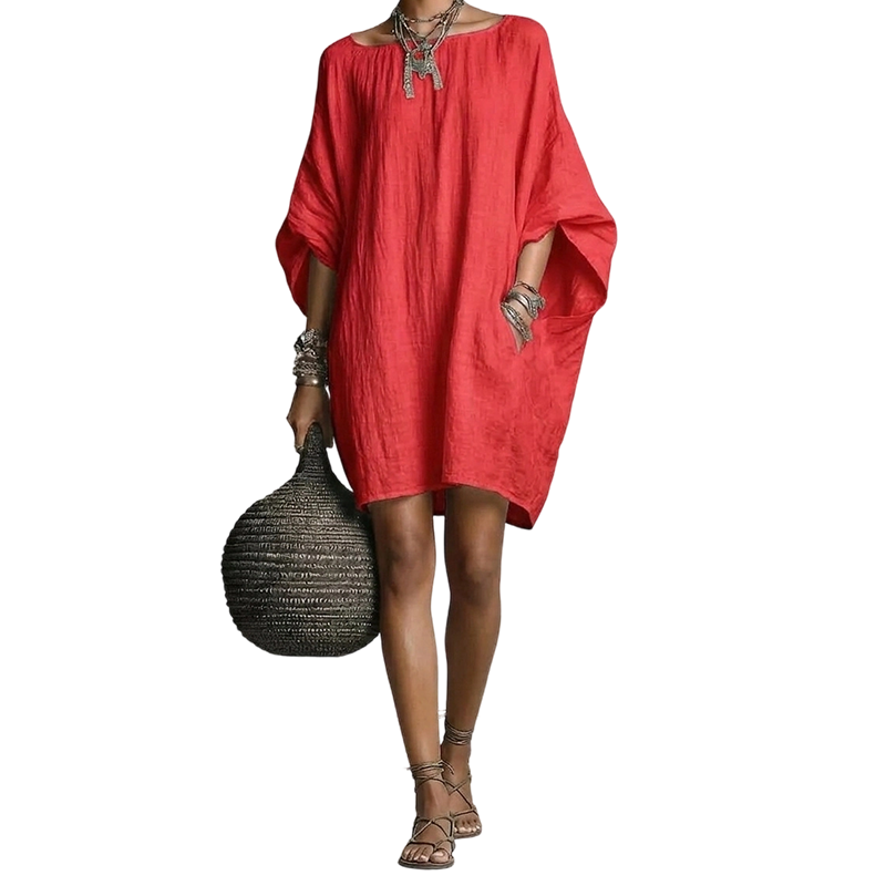🔥 ZOMERUITVERKOOP – 75% KORTING! 👗 Oversized Jurk met Vleermuismouwen voor Dames – Comfortabele Pasvorm & Luchtige Zomerstijl | Zolang de Voorraad Strekt