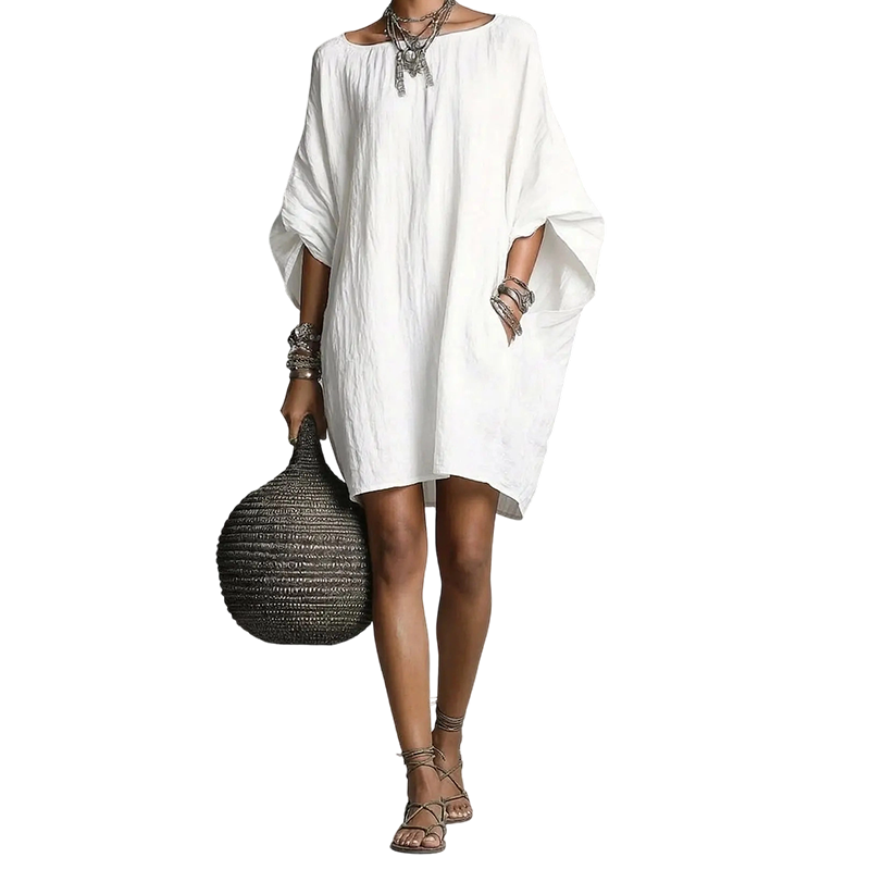 🔥 ZOMERUITVERKOOP – 75% KORTING! 👗 Oversized Jurk met Vleermuismouwen voor Dames – Comfortabele Pasvorm & Luchtige Zomerstijl | Zolang de Voorraad Strekt