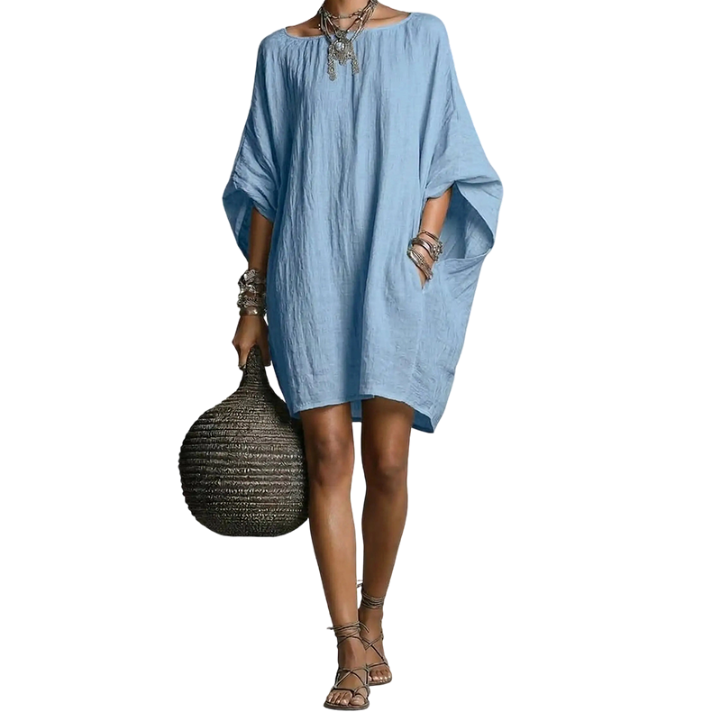 🔥 ZOMERUITVERKOOP – 75% KORTING! 👗 Oversized Jurk met Vleermuismouwen voor Dames – Comfortabele Pasvorm & Luchtige Zomerstijl | Zolang de Voorraad Strekt