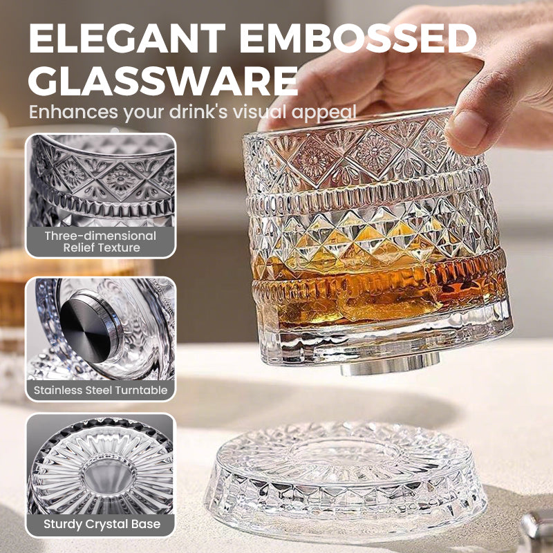 ✨ Luxe Draaiend Drinkglas – Het Perfecte Cadeau voor Whisky Liefhebbers 🥃