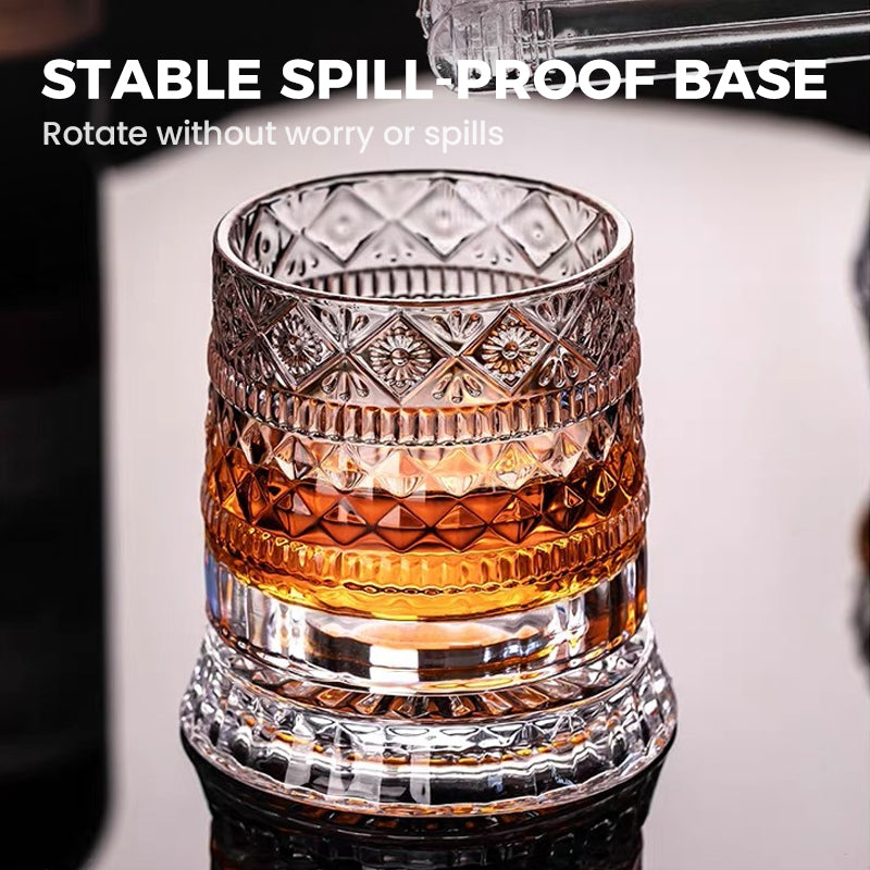 ✨ Luxe Draaiend Drinkglas – Het Perfecte Cadeau voor Whisky Liefhebbers 🥃