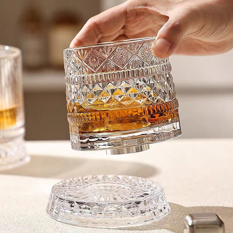 ✨ Luxe Draaiend Drinkglas – Het Perfecte Cadeau voor Whisky Liefhebbers 🥃