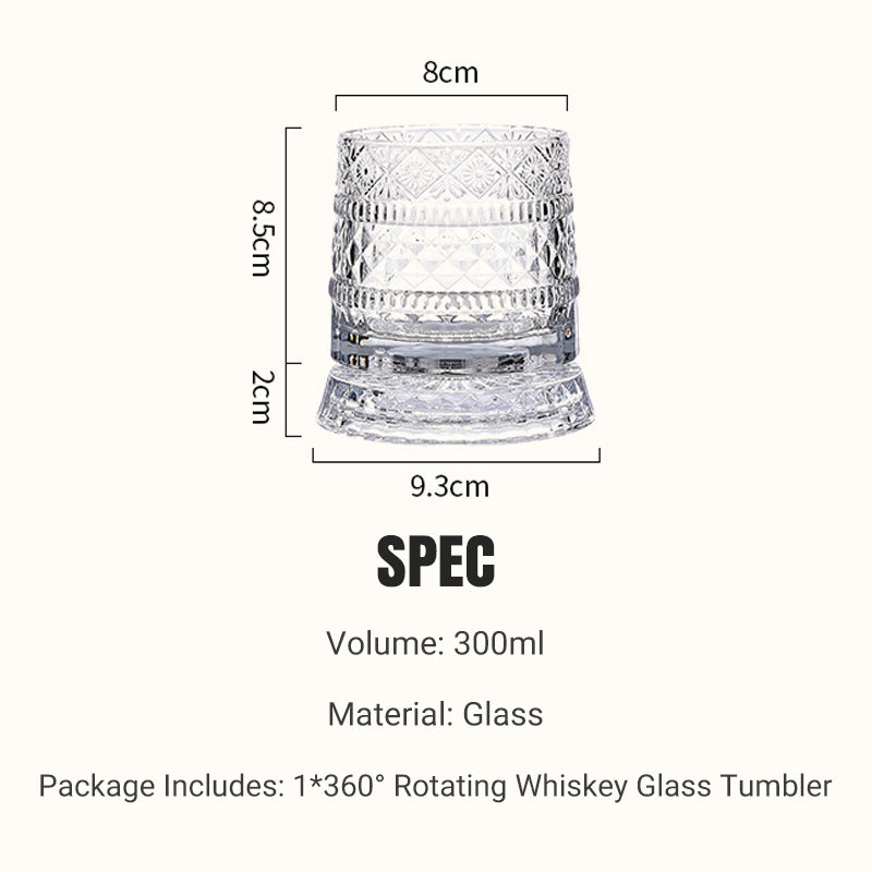 ✨ Luxe Draaiend Drinkglas – Het Perfecte Cadeau voor Whisky Liefhebbers 🥃