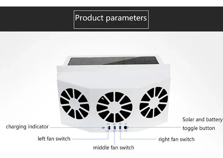 🚗 Solar Auto Koelventilator – Ventilatie & Frissere Lucht in de Auto 🌿