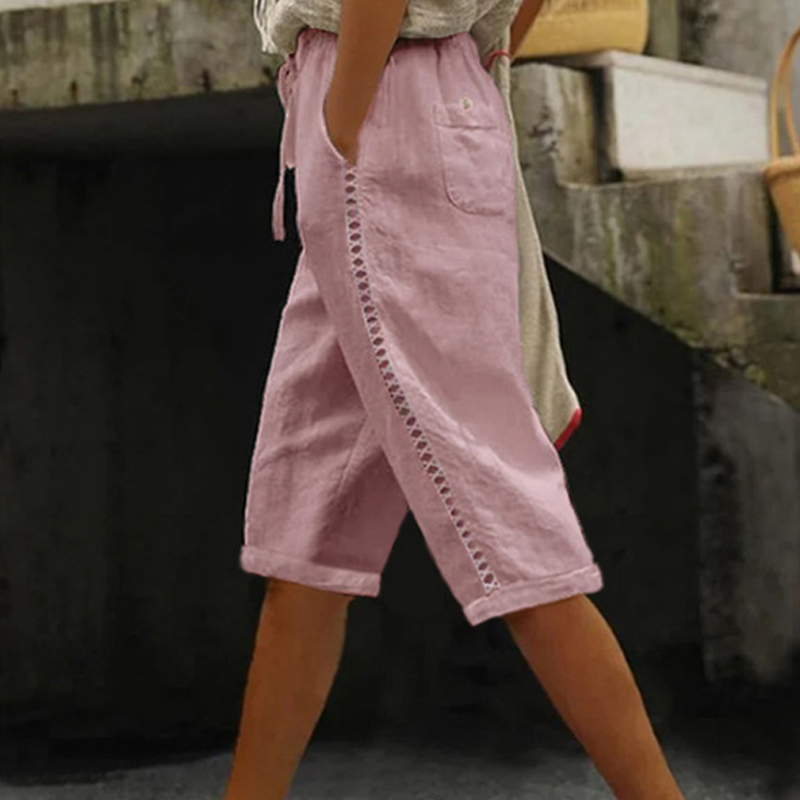 🩳 Zomerbroek in caprilengte voor dames met kanten details 🌼