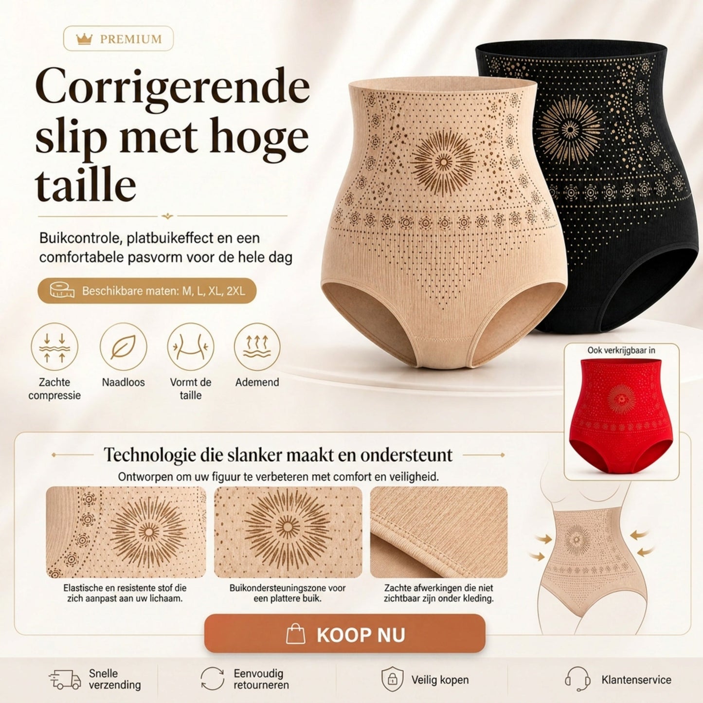 🥳👖 Shapewear-slips met hoge taille – Figuurcorrigerende slips met compressie voor een strakke taille 💞