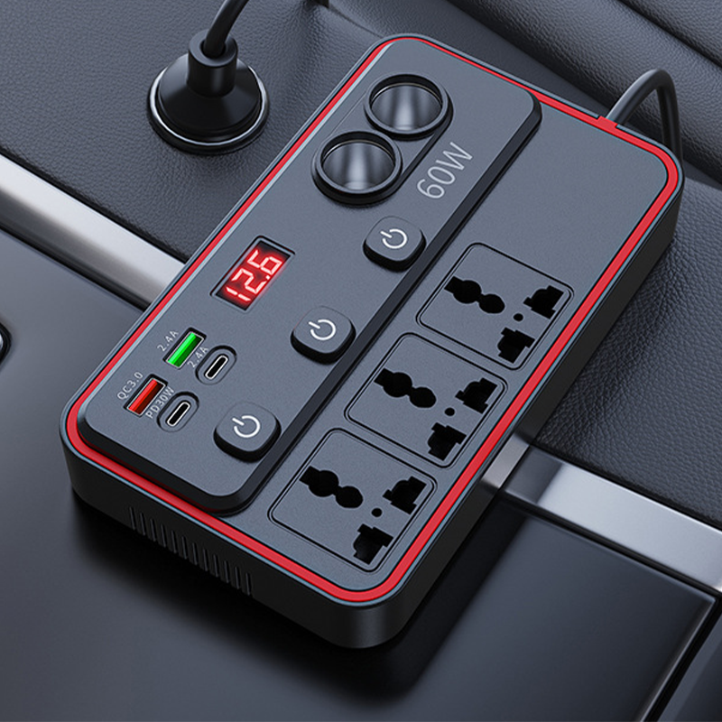 💥50% KORTING🚗 Multifunctionele Autolader Met Stopcontacten En USB