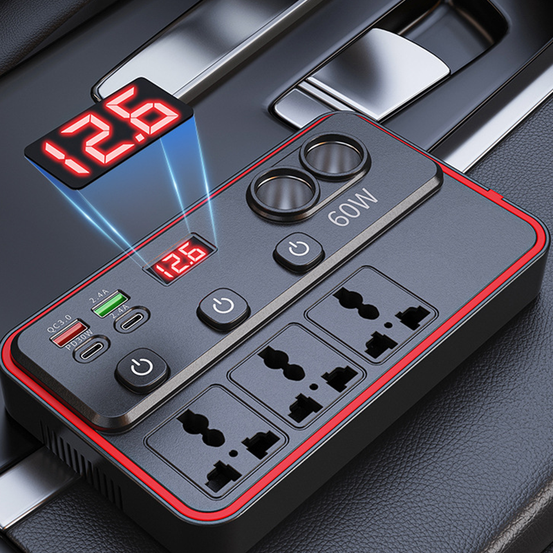 💥50% KORTING🚗 Multifunctionele Autolader Met Stopcontacten En USB