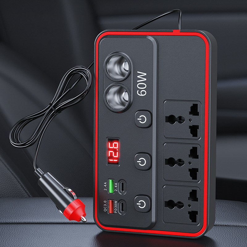 💥50% KORTING🚗 Multifunctionele Autolader Met Stopcontacten En USB