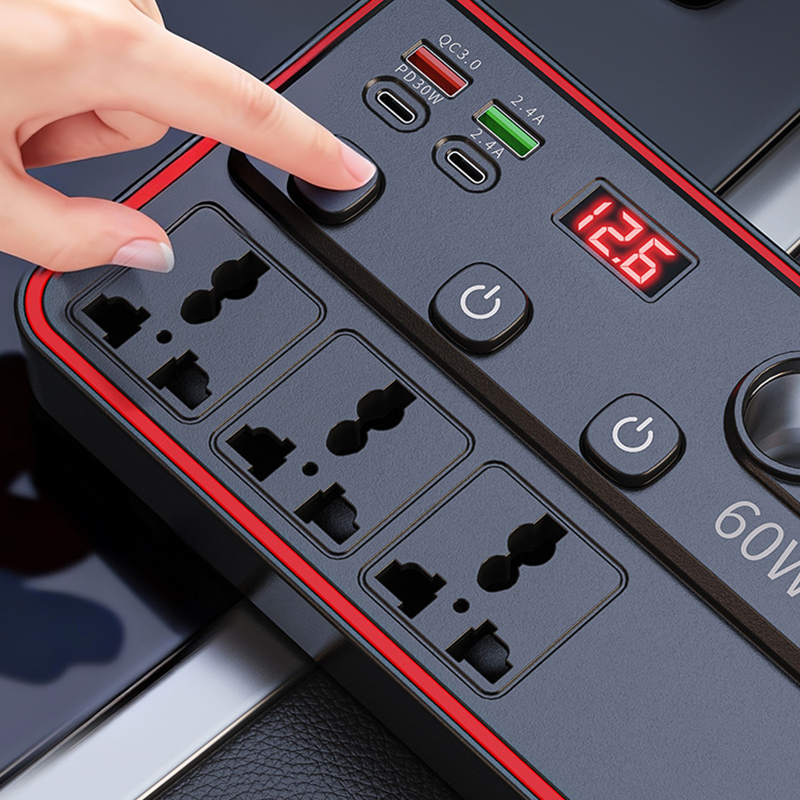 💥50% KORTING🚗 Multifunctionele Autolader Met Stopcontacten En USB