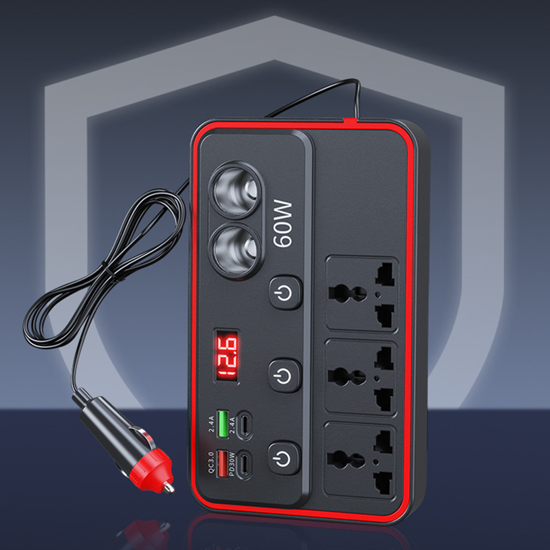 💥50% KORTING🚗 Multifunctionele Autolader Met Stopcontacten En USB