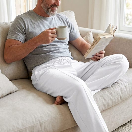 👖Herenbroek met elastische tailleband en trekkoord, recht model