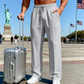 👖Herenbroek met elastische tailleband en trekkoord, recht model