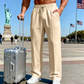 👖Herenbroek met elastische tailleband en trekkoord, recht model
