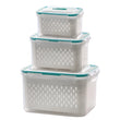 🥗 50% OFF NOW!🧊 2 in 1 Draining Fresh-Keep Food Container – Airtight & Microwave Safe – Fridge Essential 🔒