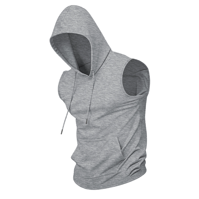 🔥 Mouwloze sporttop met capuchon💧 Vochtafvoerend · Sneldrogend en wrijvingsbestendig🧢 Capuchon biedt bescherming tegen de zon en wind · 🏋️ Geschikt voor gewichtheffen, hardlopen en vrijetijdsbesteding