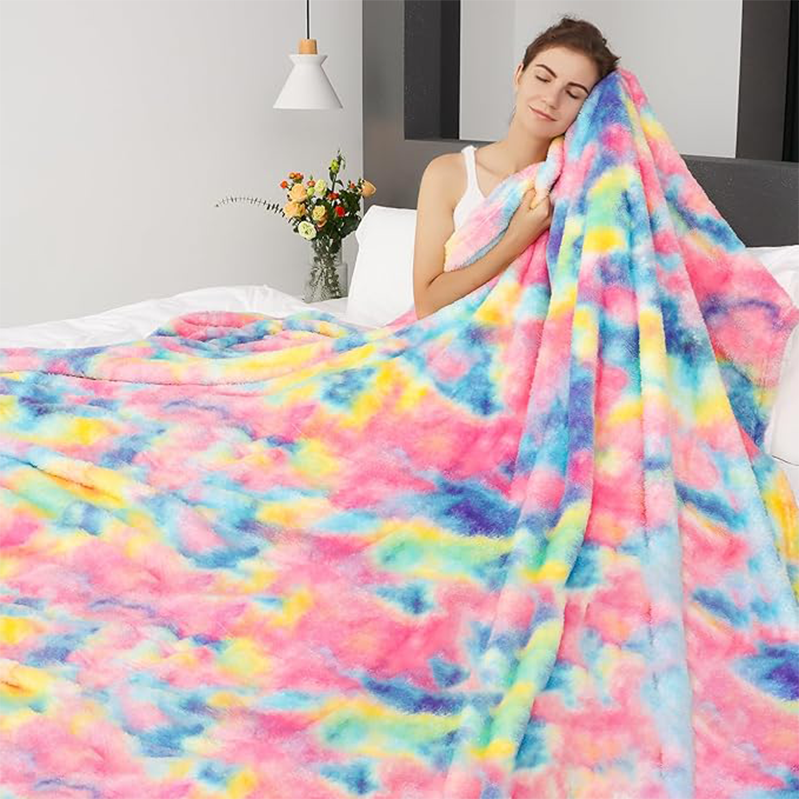 ❄️ZOMERSPECIALE AANBIEDING 50 % KORTING🌀 Ultrazachte pluche deken in tie-dye-look