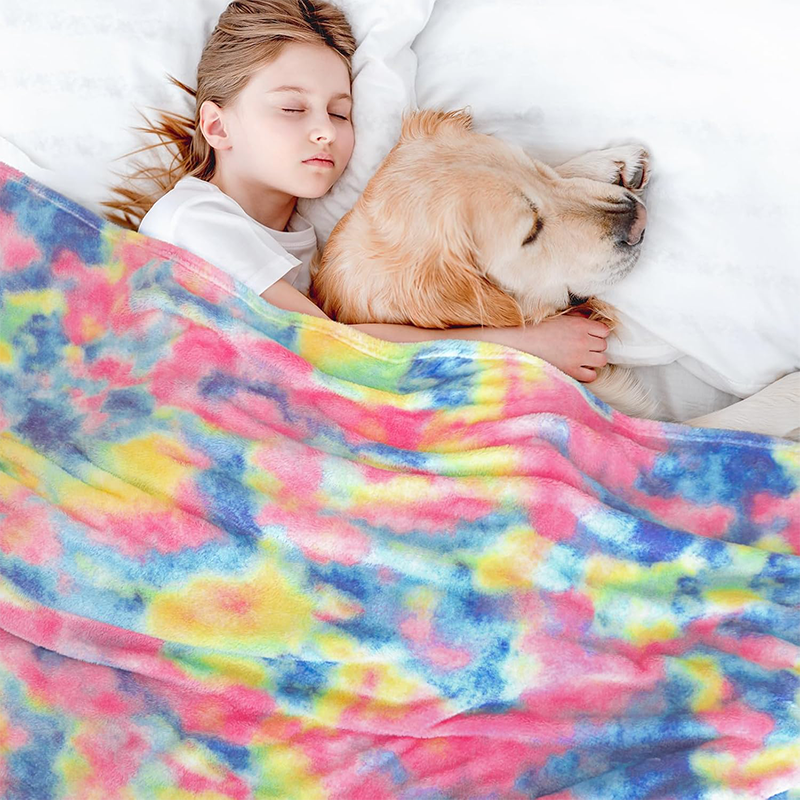 ❄️ZOMERSPECIALE AANBIEDING 50 % KORTING🌀 Ultrazachte pluche deken in tie-dye-look