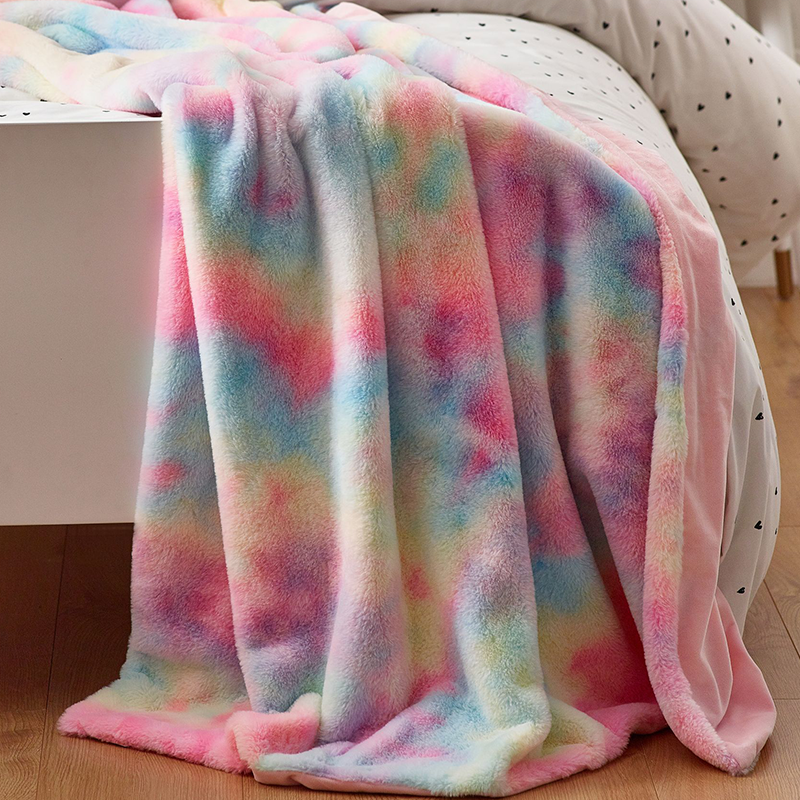 ❄️ZOMERSPECIALE AANBIEDING 50 % KORTING🌀 Ultrazachte pluche deken in tie-dye-look