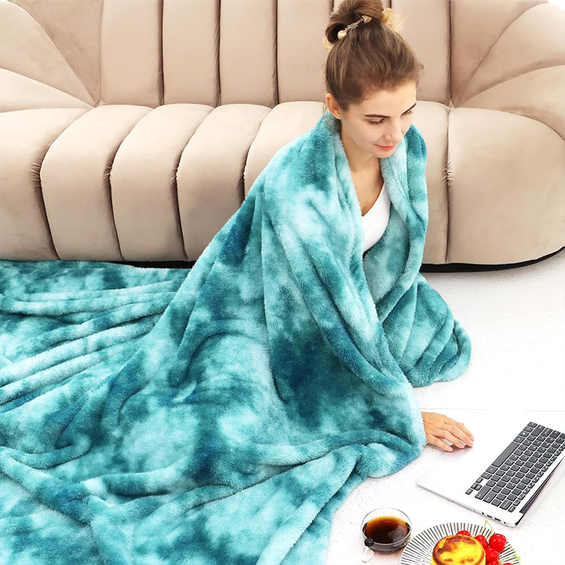 ❄️ZOMERSPECIALE AANBIEDING 50 % KORTING🌀 Ultrazachte pluche deken in tie-dye-look