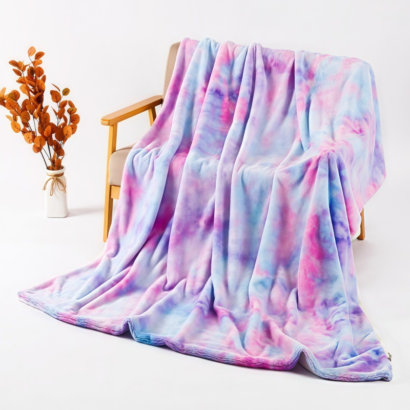 ❄️ZOMERSPECIALE AANBIEDING 50 % KORTING🌀 Ultrazachte pluche deken in tie-dye-look