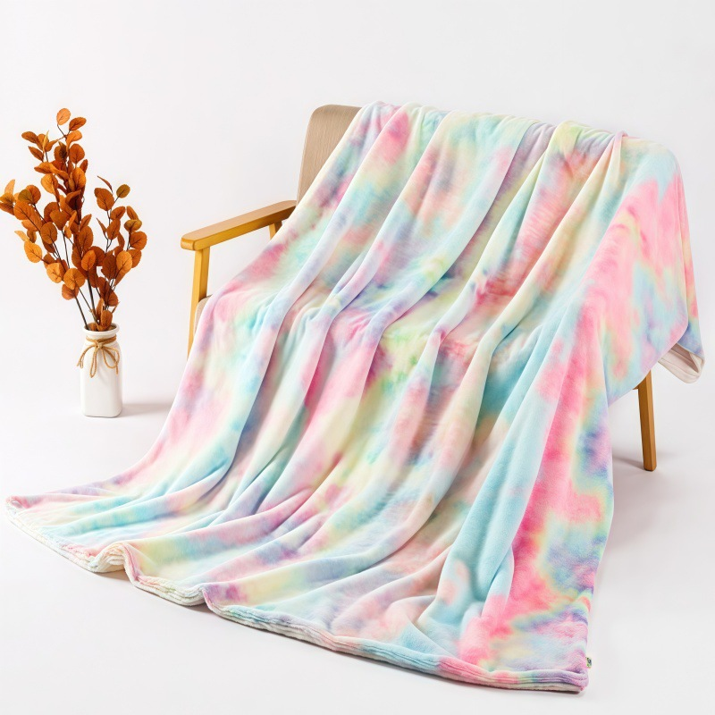 ❄️ZOMERSPECIALE AANBIEDING 50 % KORTING🌀 Ultrazachte pluche deken in tie-dye-look