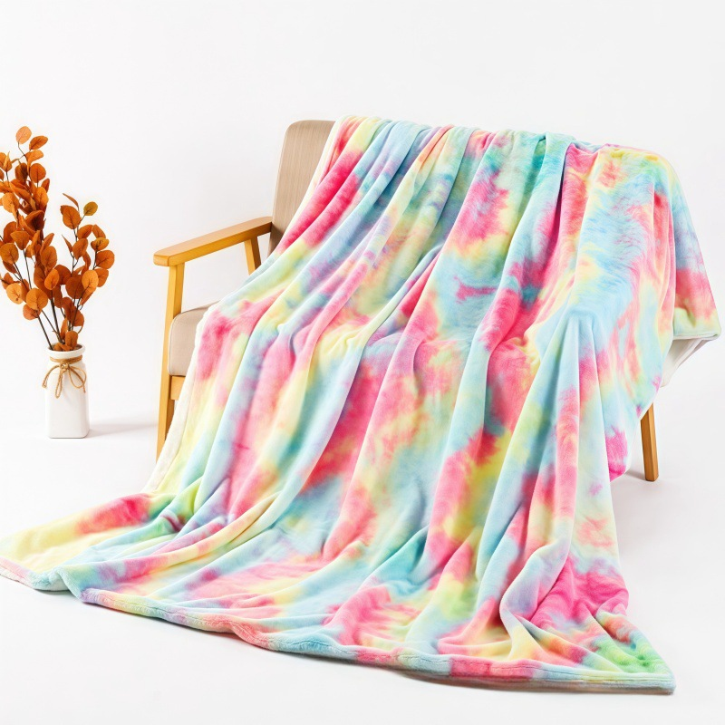 ❄️ZOMERSPECIALE AANBIEDING 50 % KORTING🌀 Ultrazachte pluche deken in tie-dye-look