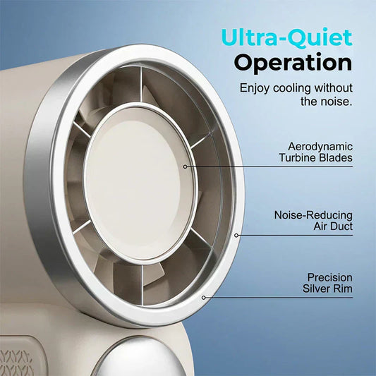 🌬️ Turbo Handheld Fan – LED Display, 6 Speeds, 3000mAh 🔋