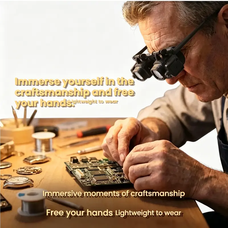 50% KORTING⏰Precisie-LED-loep voor elektronica en knutselwerk – Verstelbare houder en 10-20x zoom – Handsfree, krachtige verlichting – ideaal voor solderen, horlogereparaties of miniatuurschilderen