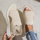 Ademende gebreide plateausandalen voor dames