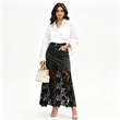 Bodycon-rok van denim voor dames met kanten rand