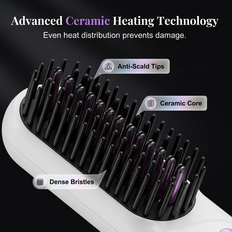 🔥 HOT DEAL -50% 💇‍♀️ Draadloze Stijlborstel ✨ Anti-Frizz & Snel Glad Haar