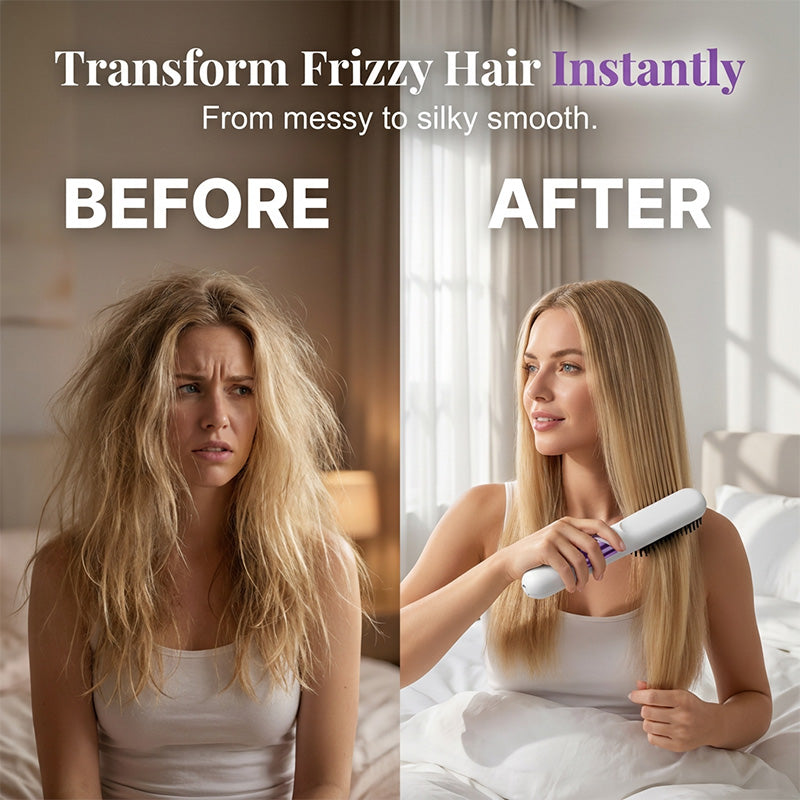 🔥 HOT DEAL -50% 💇‍♀️ Draadloze Stijlborstel ✨ Anti-Frizz & Snel Glad Haar